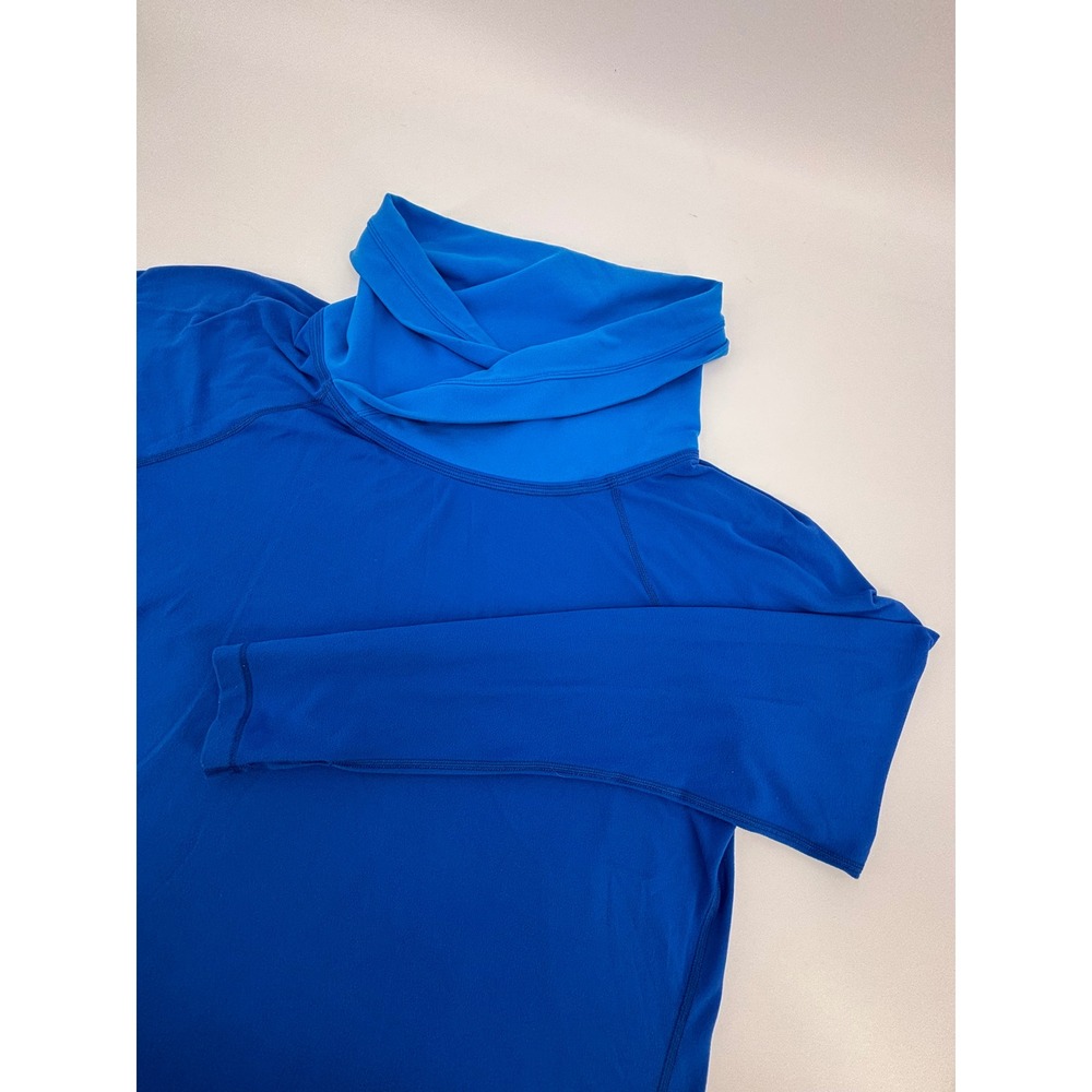 Lululemon Royal Blue Cowl Neck Long Sleeve Thumbhole Active Top Size 6
